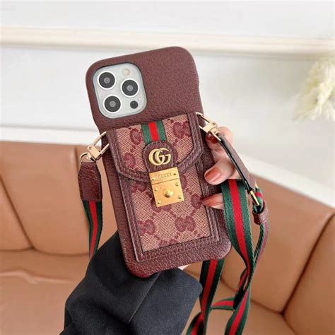 gucci iphone pouch|gucci phone case with strap.